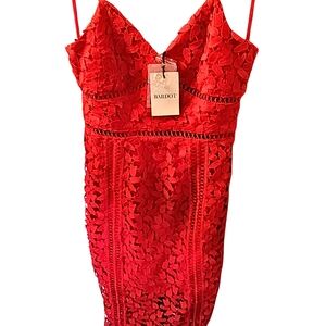 Bardot Red Lace Dress